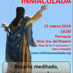 Este sábado 15-marzo: «Sábado con la Inmaculada»: