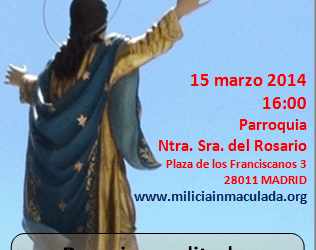 Este sábado 15-marzo: «Sábado con la Inmaculada»: