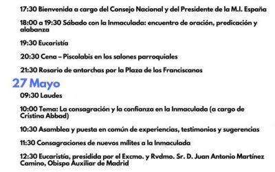 PROGRAMA DE LA 9ª ASAMBLEA NACIONAL DE LA M.I. EN ESPAÑA – 2018